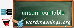 WordMeaning blackboard for unsurmountable